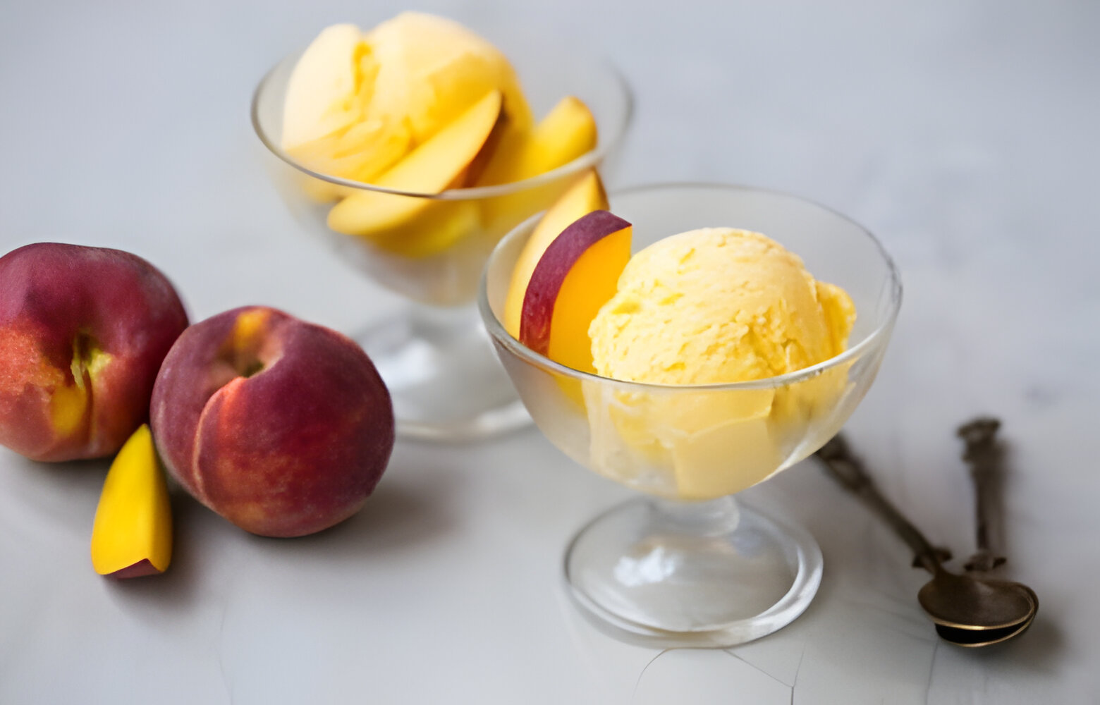 Homemade peach ice cream