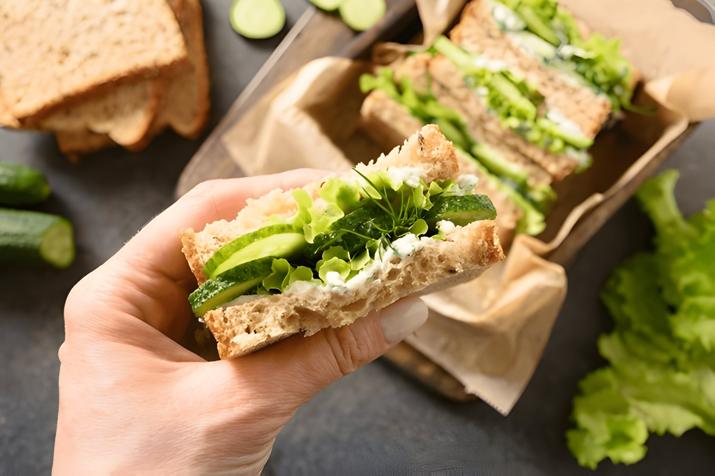 Delicious cucumber sandwich