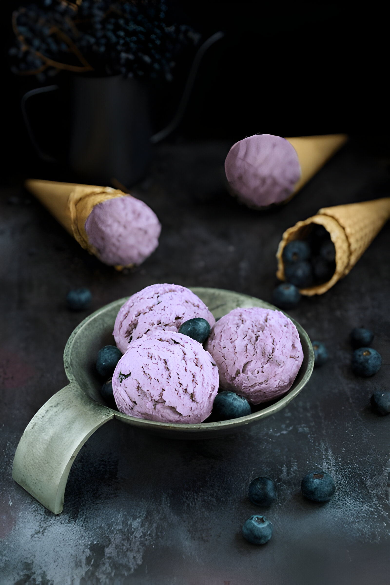 No Churn Blueberry Ice Cream